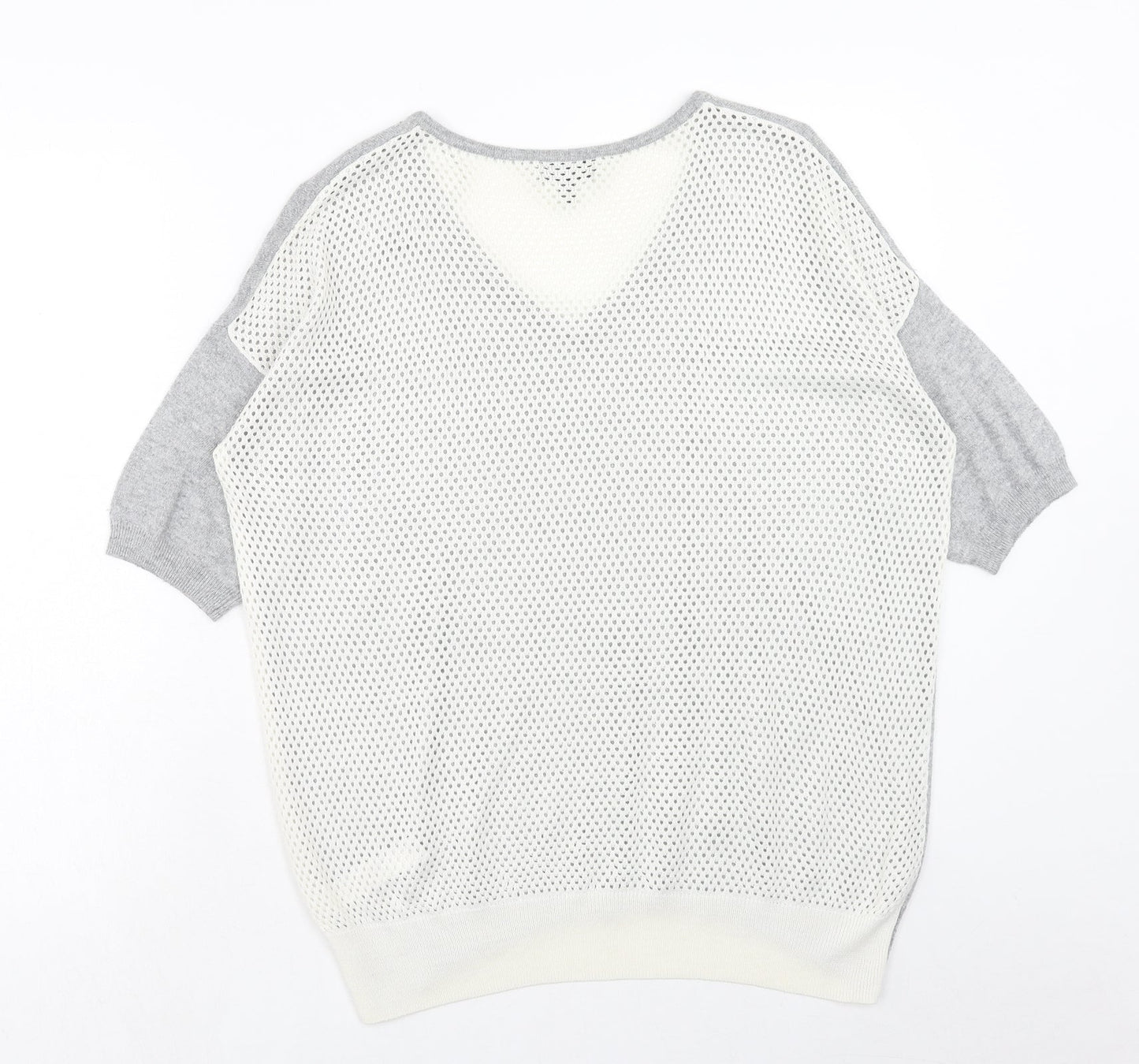 Topshop Womens Grey V-Neck Viscose Pullover Jumper Size 10