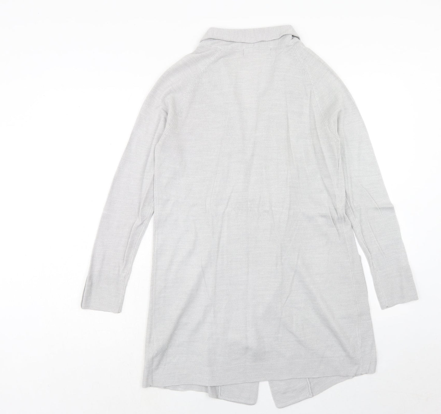 Marks and Spencer Womens Grey V-Neck Acrylic Cardigan Jumper Size 10