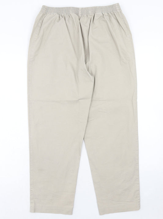 Alica Womens Beige Cotton Trousers Size 30 in Regular Button