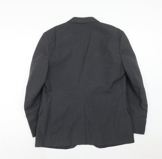Yorkies Mens Grey Polyester Jacket Suit Jacket Size 40 Regular
