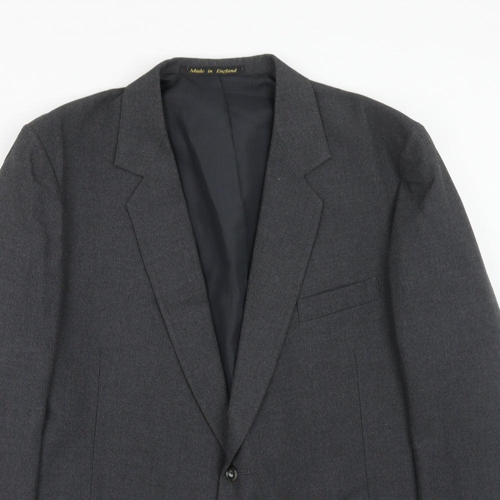 Yorkies Mens Grey Polyester Jacket Suit Jacket Size 40 Regular