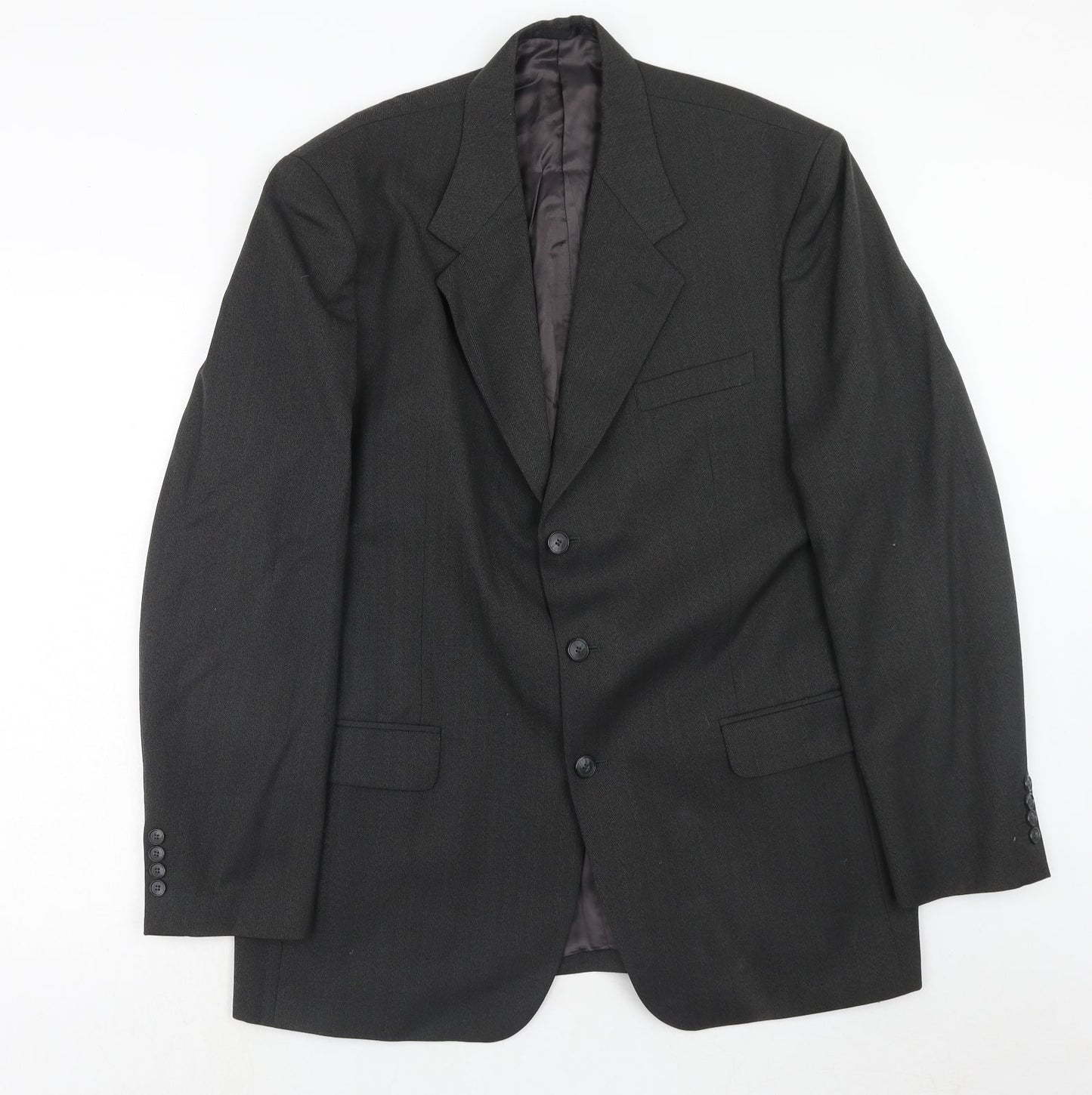 James Barry Mens Grey Striped Polyester Jacket Suit Jacket Size 44 Regular