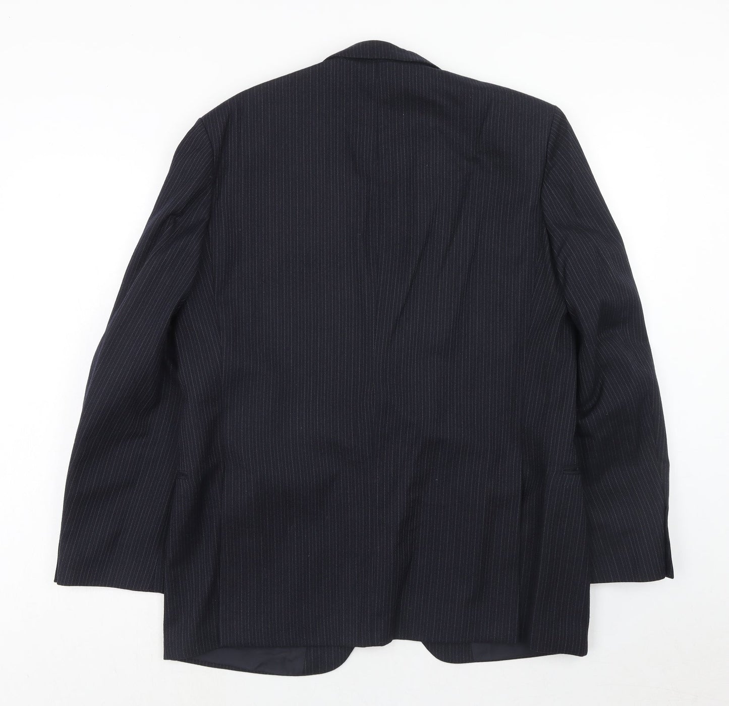 st Michael Mens Blue Striped Wool Jacket Suit Jacket Size 42 Regular