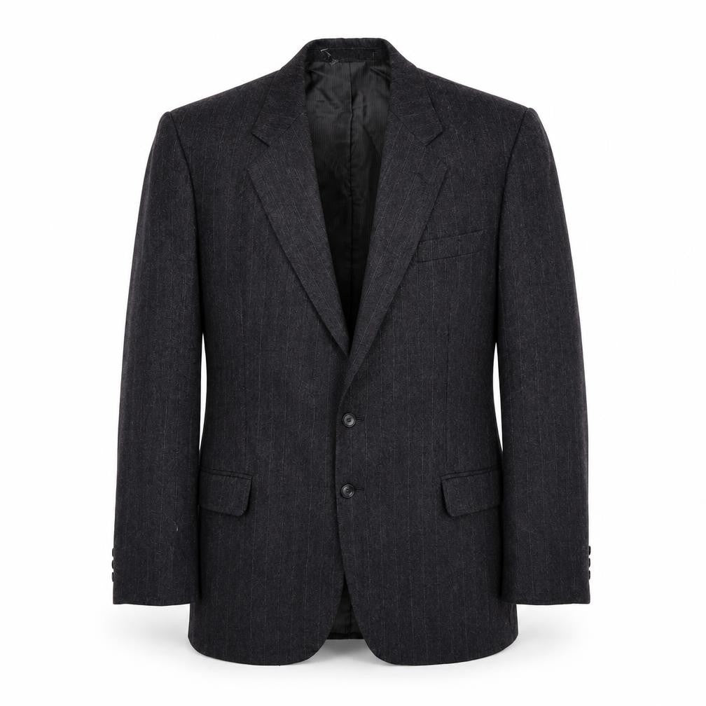 Marks and Spencer Mens Grey Striped Wool Jacket Suit Jacket Size 42 Regular