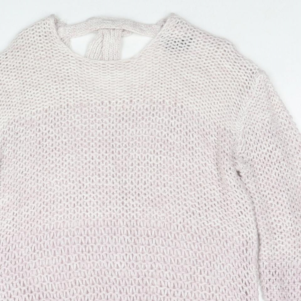 Dorothy Perkins Womens Pink Round Neck Acrylic Pullover Jumper Size 14
