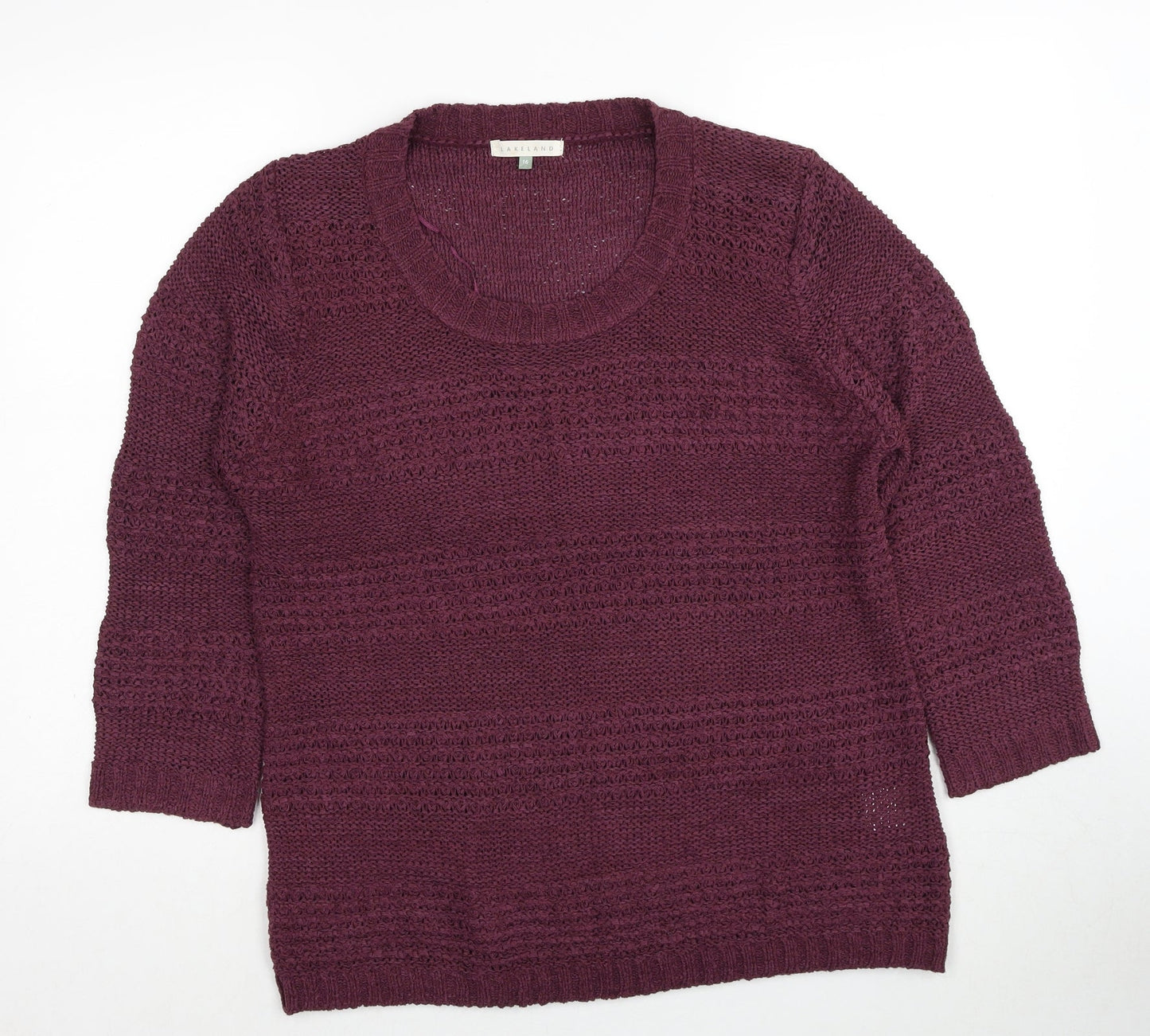 Lakeland Womens Purple Round Neck Acrylic Pullover Jumper Size 16