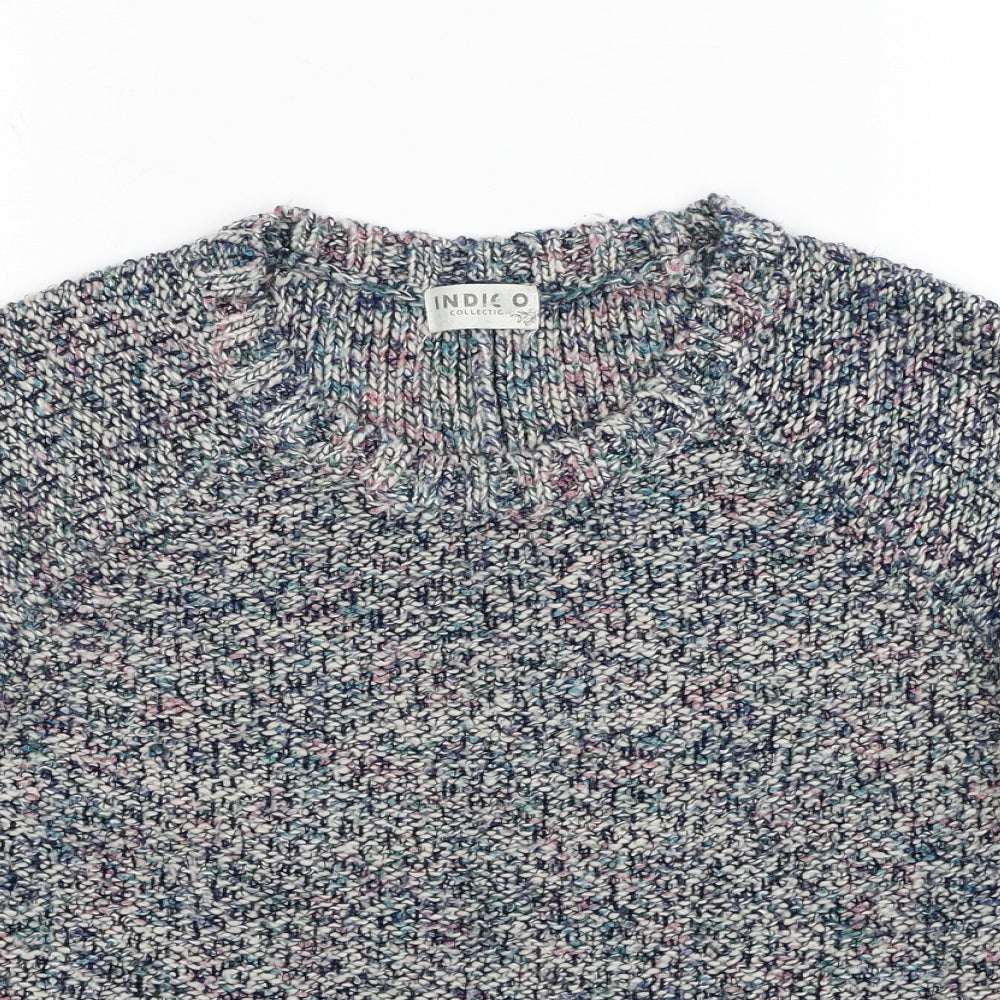Marks and Spencer Womens Multicoloured Round Neck Acrylic Pullover Jumper Size 12