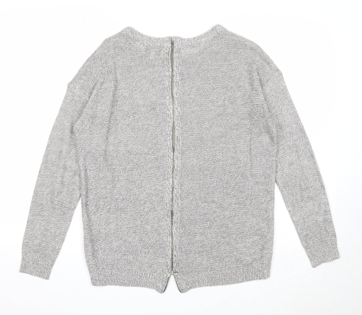Papaya Womens Grey Boat Neck Acrylic Pullover Jumper Size S