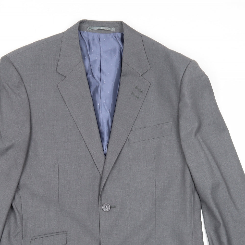 NEXT Mens Grey Polyester Jacket Suit Jacket Size 40 Regular