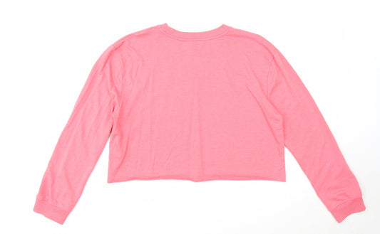 Jane Norman Womens Pink Cotton Pullover Sweatshirt Size L Pullover