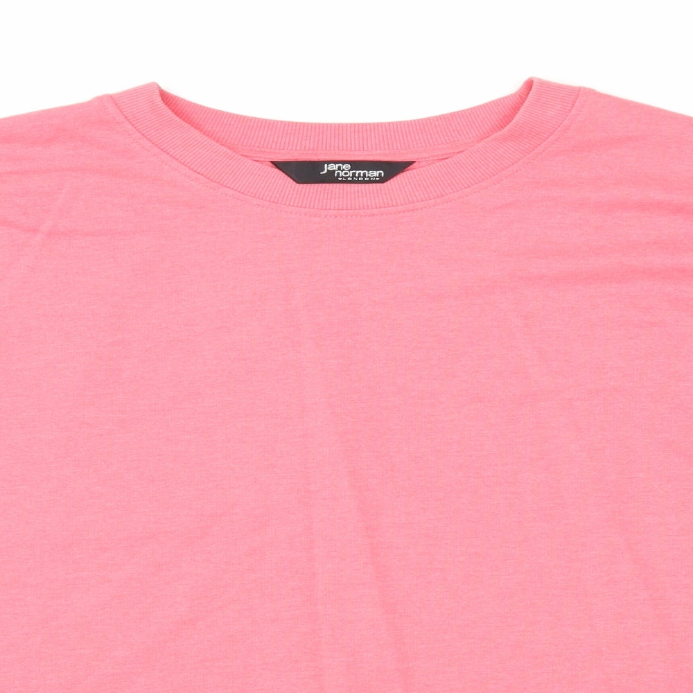 Jane Norman Womens Pink Cotton Pullover Sweatshirt Size L Pullover
