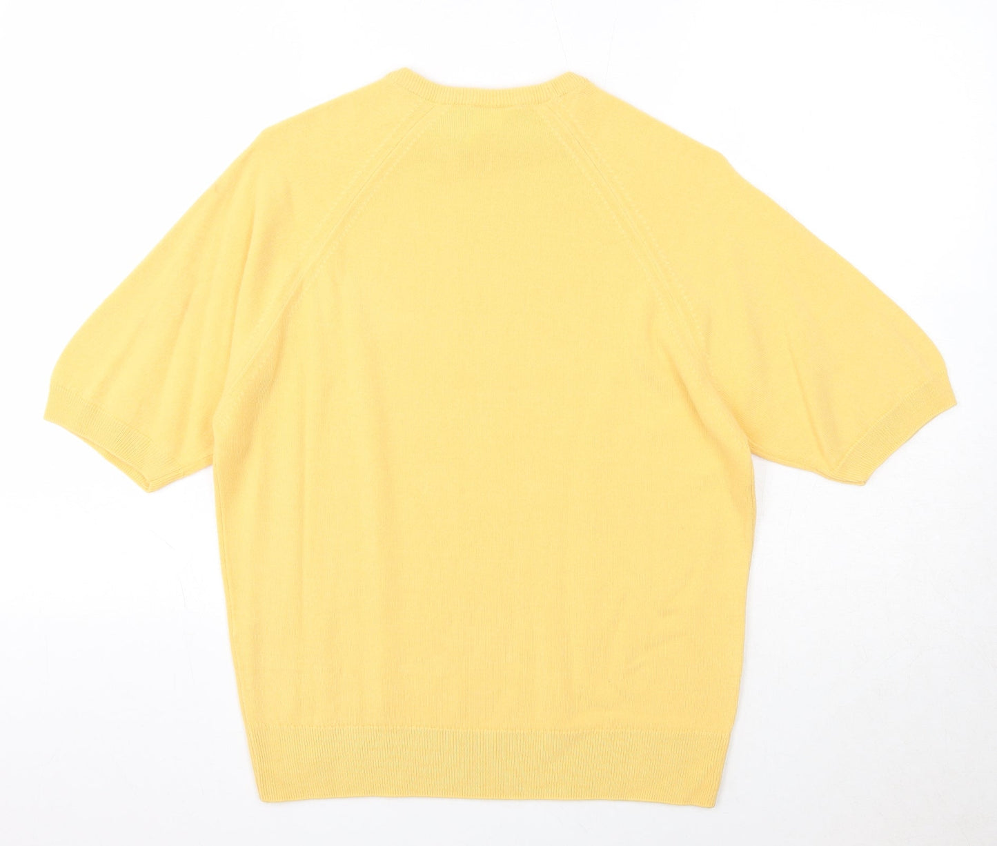 Jonelle Womens Yellow Round Neck Acrylic Pullover Jumper Size 14
