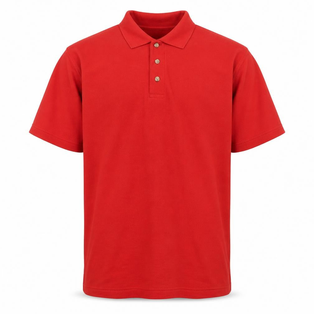 James Jordan Mens Red Cotton Polo Size M Collared Button