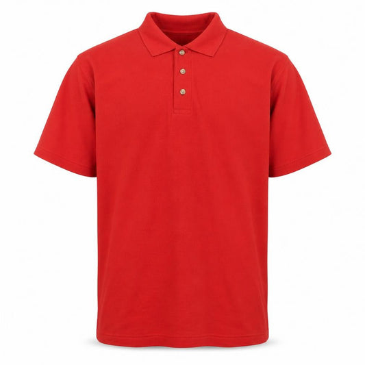 James Jordan Mens Red Cotton Polo Size M Collared Button