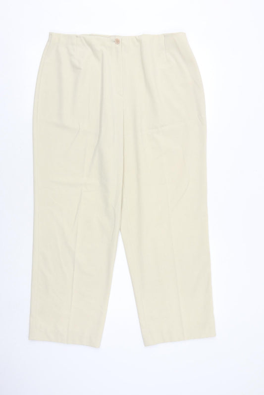 slimma Womens Beige Viscose Trousers Size 34 in Regular