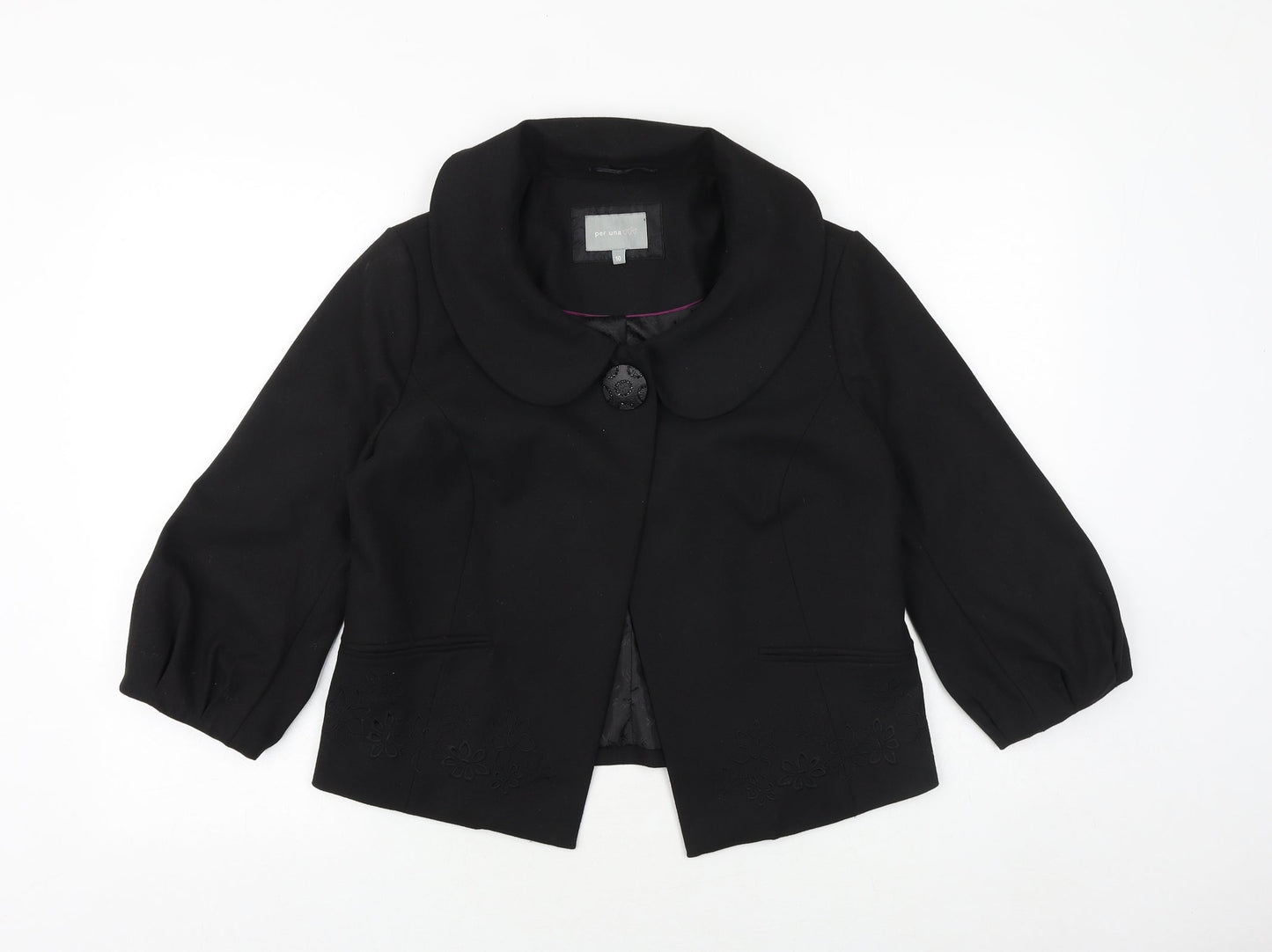 Marks and Spencer Womens Black Jacket Blazer Size 10 Button