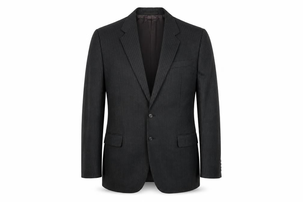 Marks and Spencer Mens Grey Striped Polyester Jacket Suit Jacket Size 46 Regular