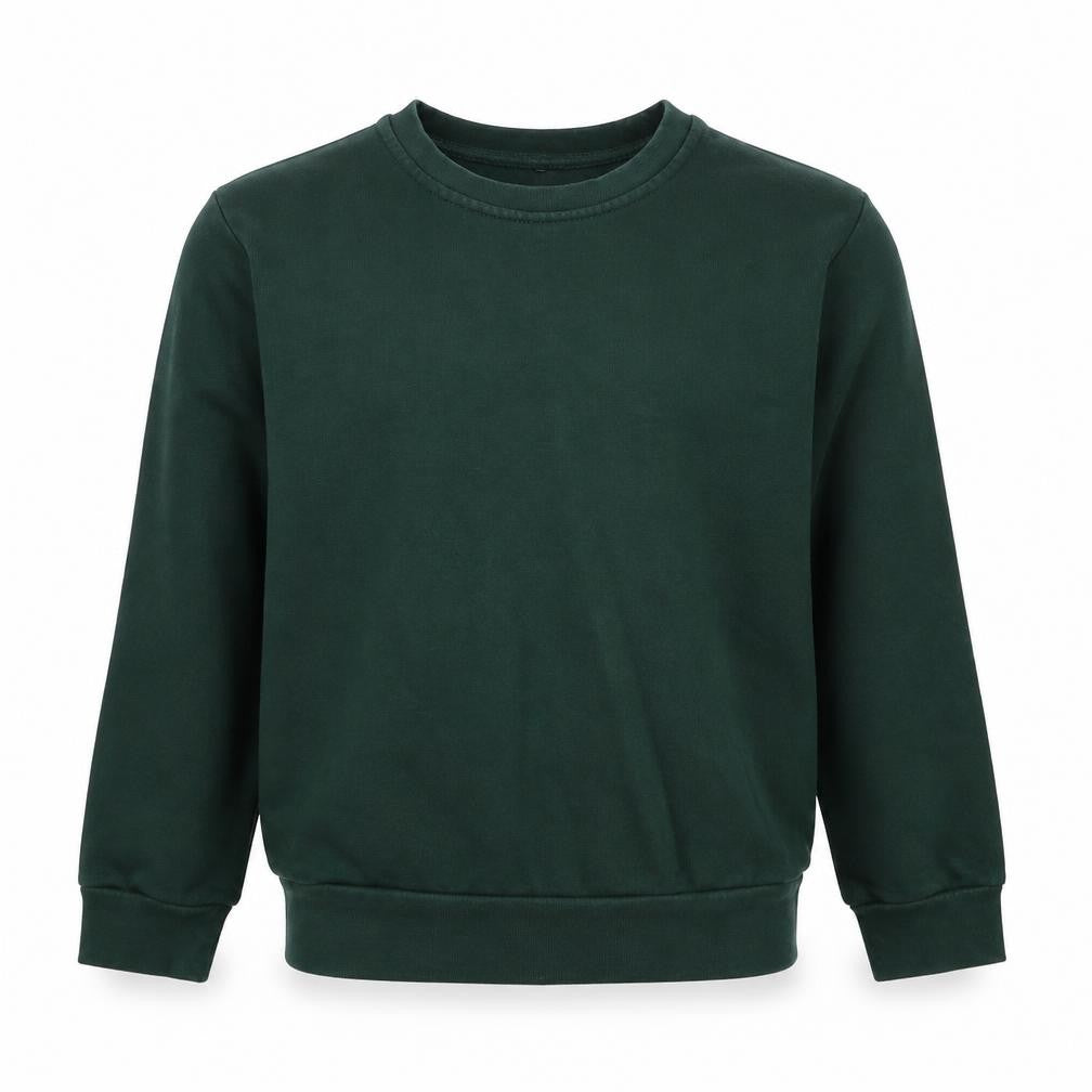 Preworn Boys Green Cotton Pullover Sweatshirt Size 8-9 Years Pullover