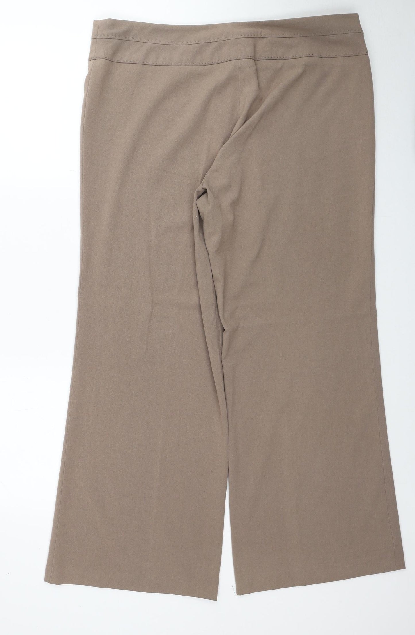 Debenhams Womens Brown Polyester Trousers Size 16 Regular Zip