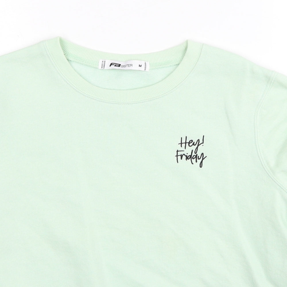 FB Sisters Womens Green Cotton Pullover Sweatshirt Size M Pullover - Hey! Friday