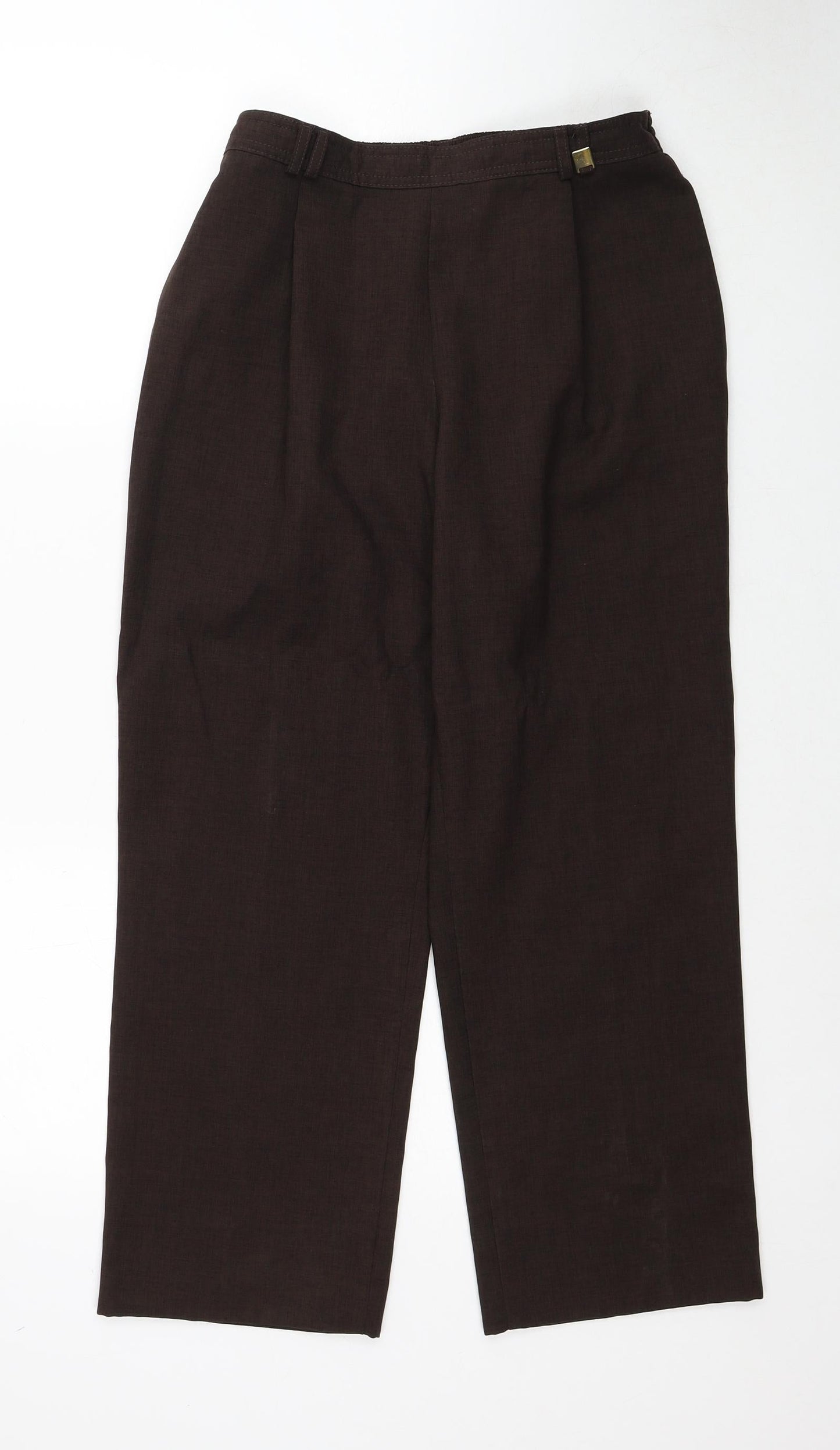 Marks and Spencer Womens Brown Polyester Trousers Size 10 Regular