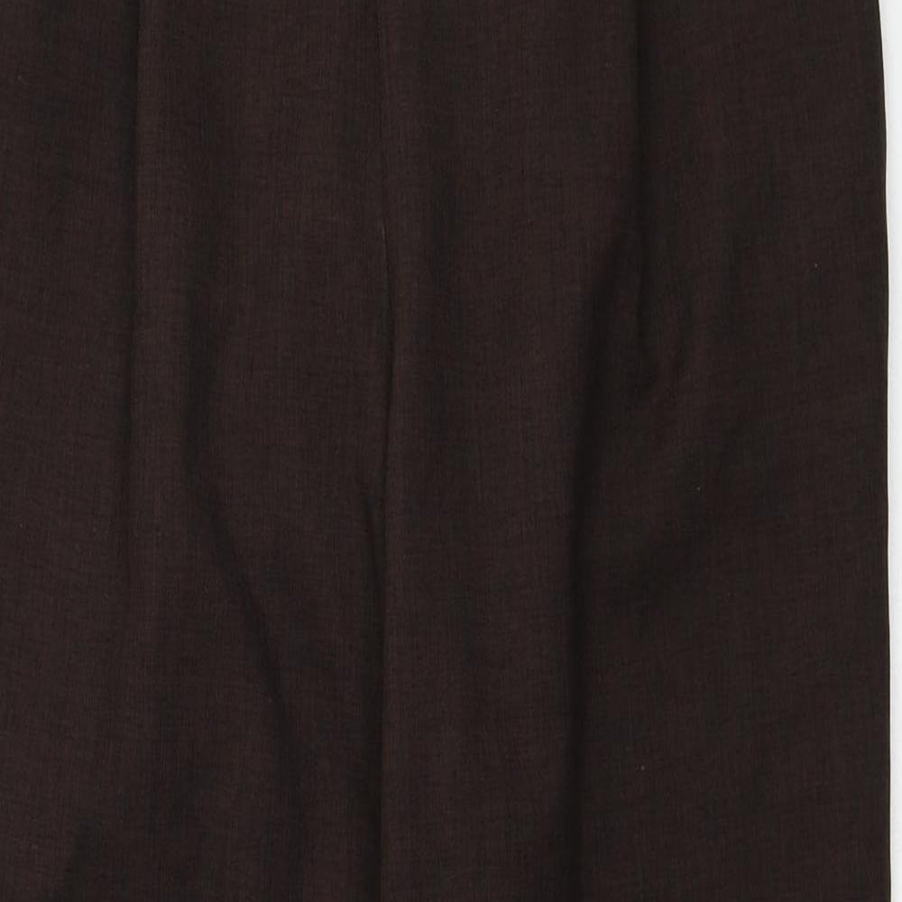 Marks and Spencer Womens Brown Polyester Trousers Size 10 Regular