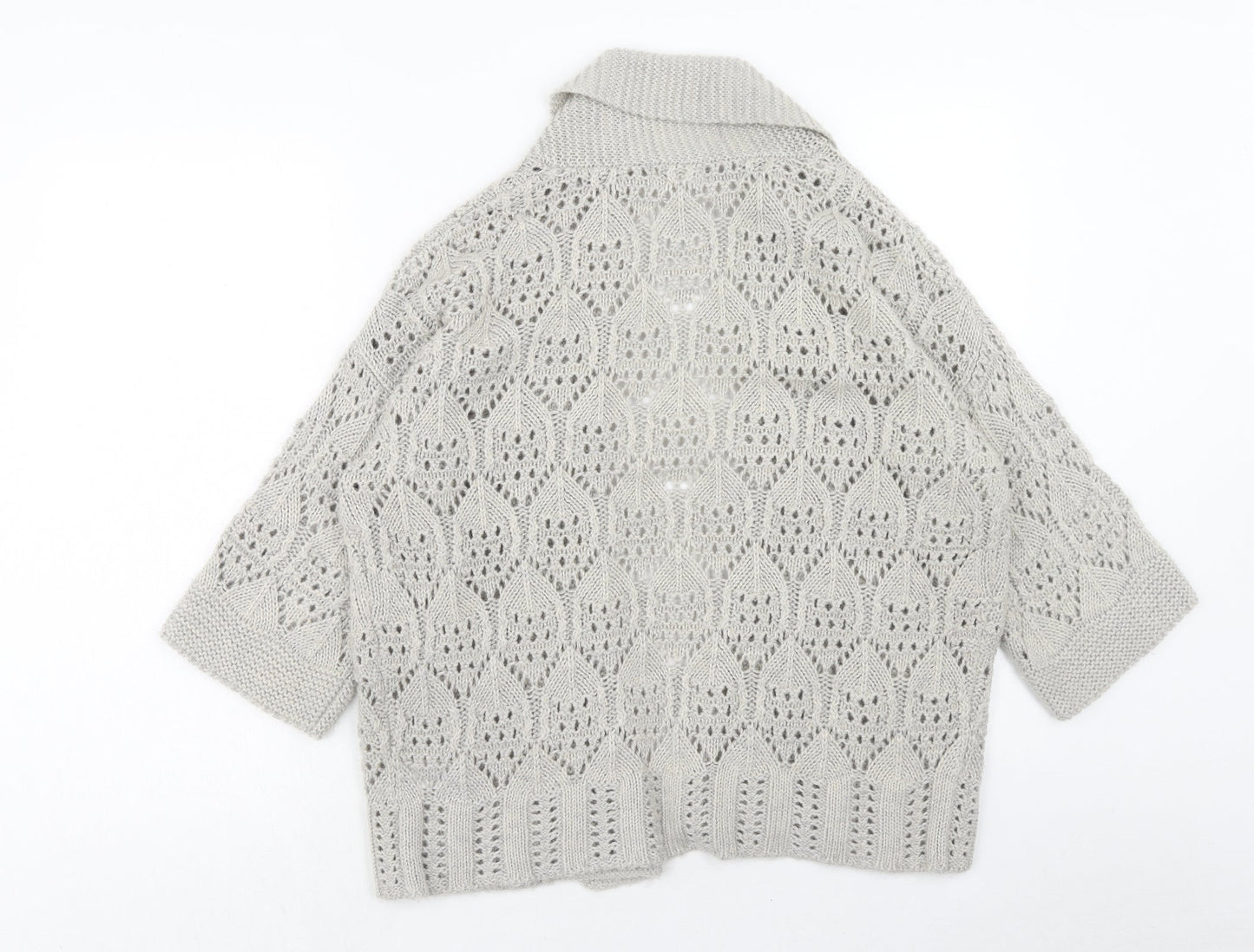 Marks and Spencer Womens Beige V-Neck Acrylic Cardigan Jumper Size S
