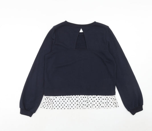 VERO MODA Womens Blue Polyester Pullover Sweatshirt Size S Pullover