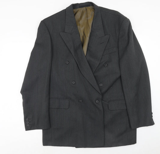 Preworn Mens Grey Polyester Jacket Suit Jacket Size 40 Regular