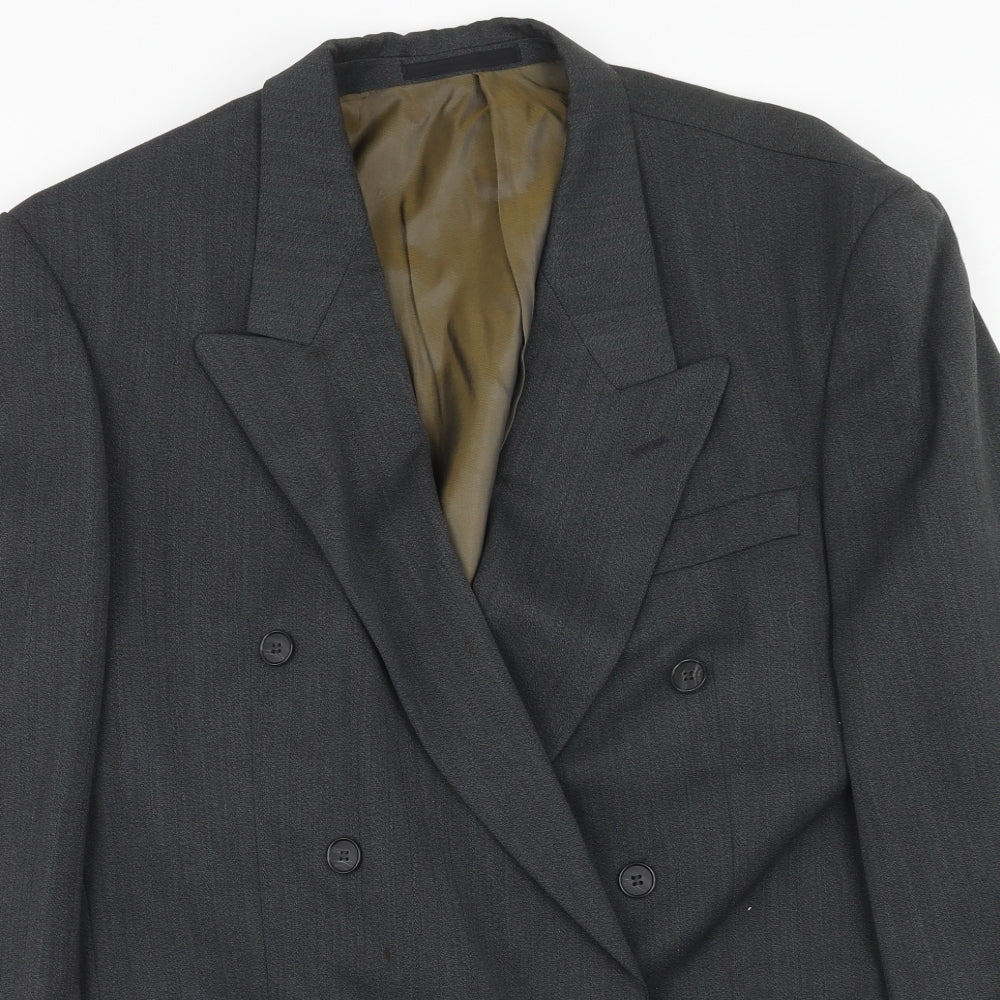 Preworn Mens Grey Polyester Jacket Suit Jacket Size 40 Regular