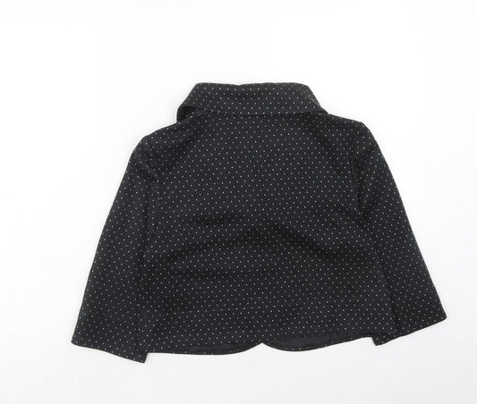 Minuet Womens Black Acrylic Jacket Blazer Size 14 Button