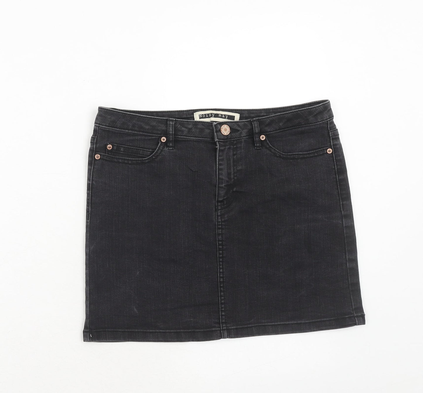 Noisy may Womens Blue Cotton A-Line Skirt Size 28 in Zip