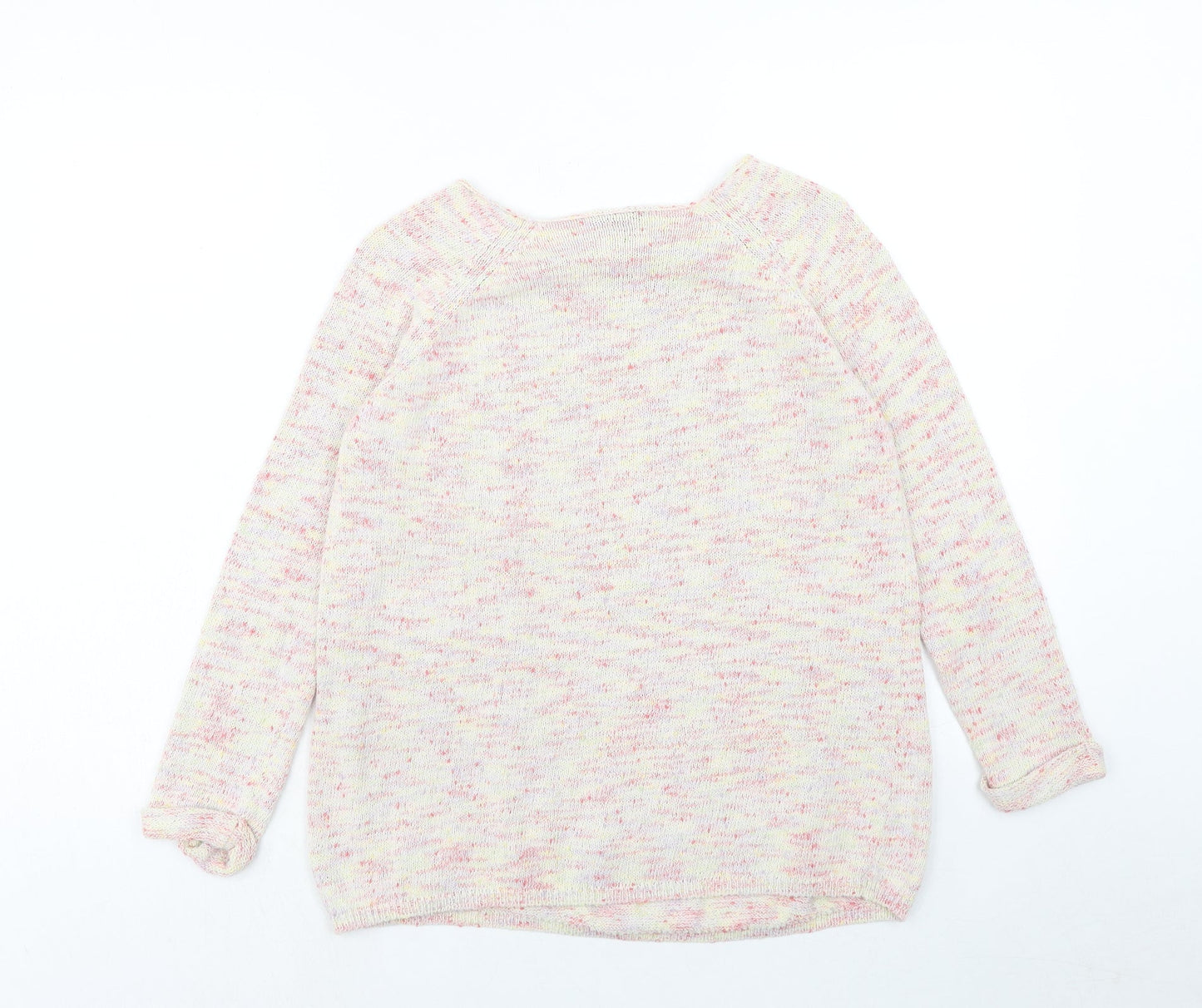 Topshop Womens Pink Round Neck Cotton Pullover Jumper Size 6