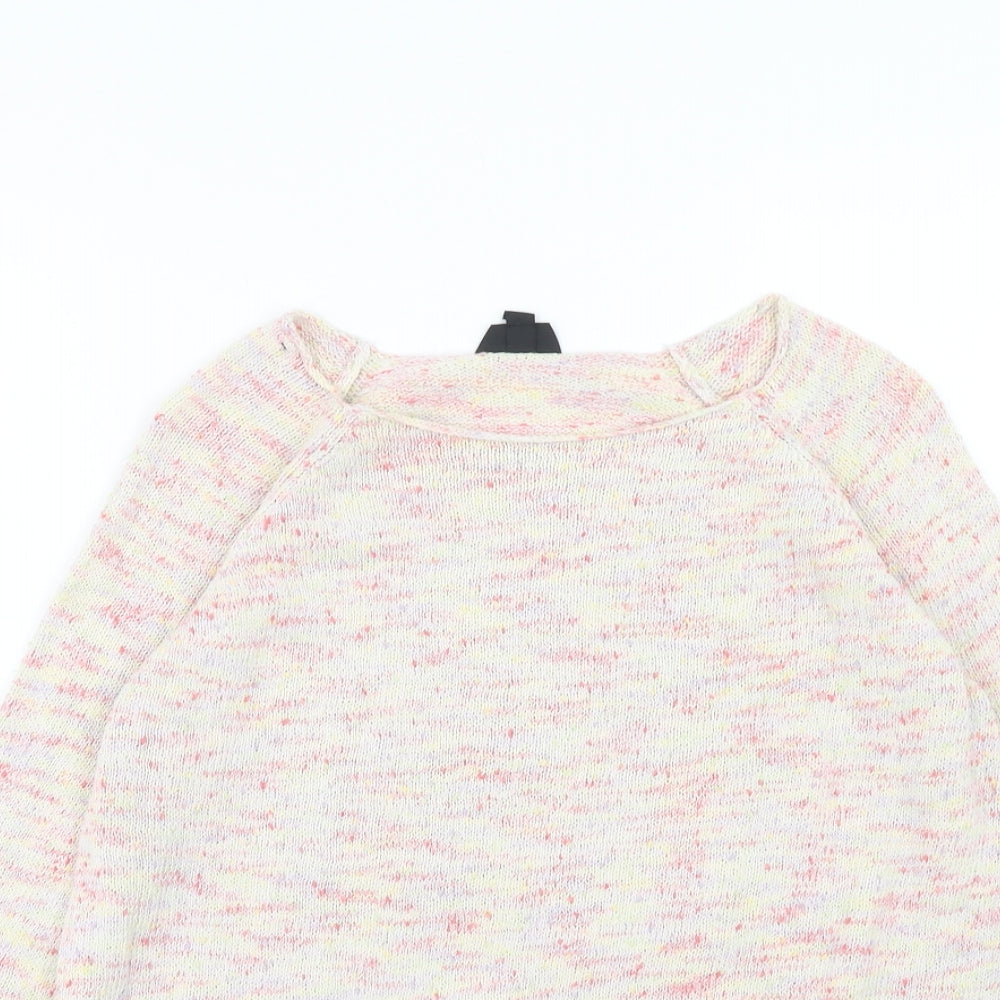 Topshop Womens Pink Round Neck Cotton Pullover Jumper Size 6