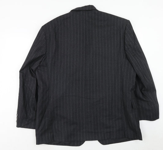 stagewear Mens Grey Striped Polyester Jacket Blazer Size 46 Regular