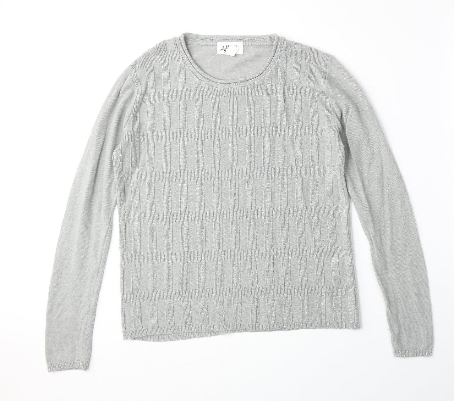 Afibel Womens Gold Round Neck Acrylic Pullover Jumper Size 14