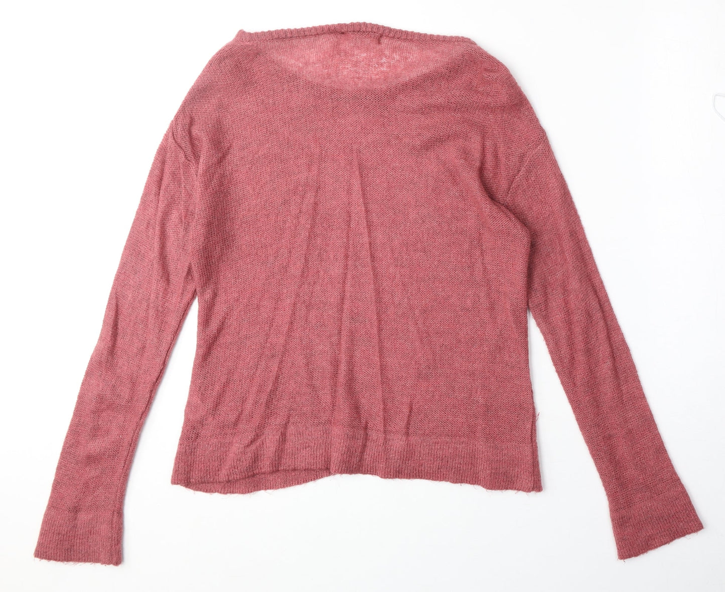 Marks and Spencer Womens Pink Boat Neck Acrylic Pullover Jumper Size M