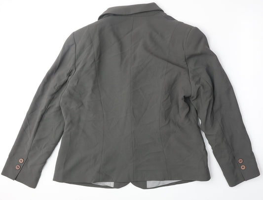 Busy Womens Grey Polyester Jacket Suit Jacket Size 18