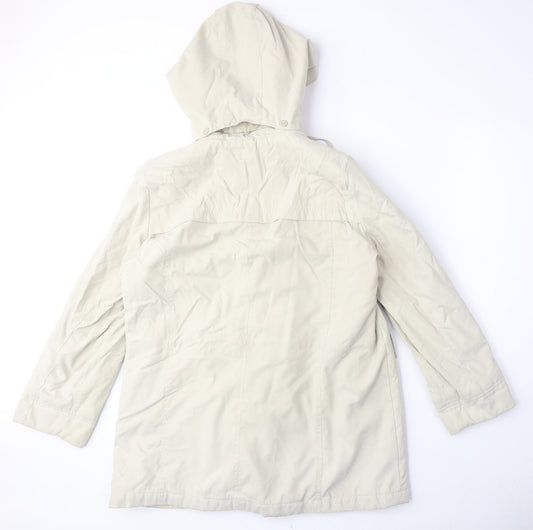 BM Womens Beige Parka Coat Size M Zip