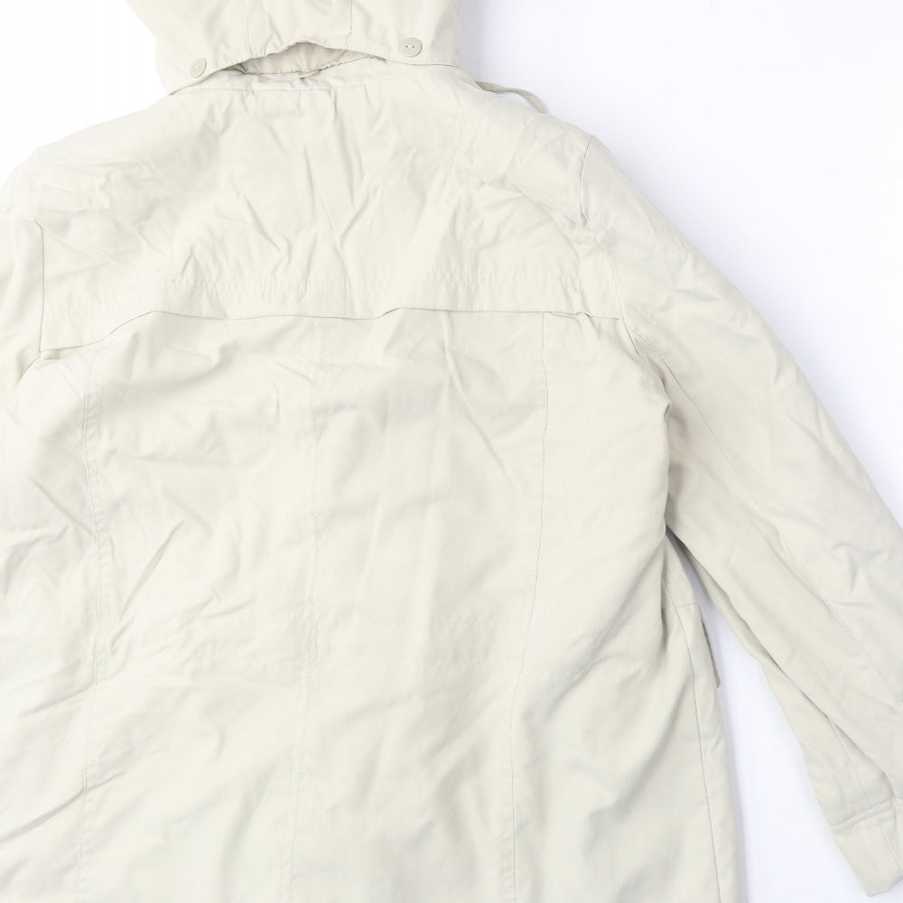 BM Womens Beige Parka Coat Size M Zip