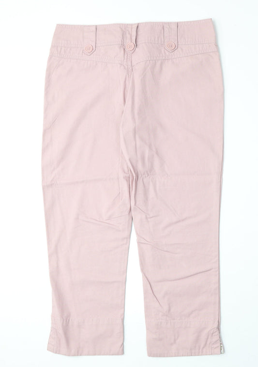 DNM Womens Pink Cotton Chino Trousers Size 10 Regular Zip
