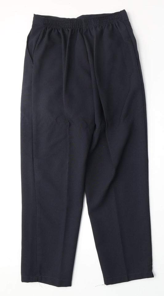 Preworn Womens Blue Polyester Trousers Size S Regular