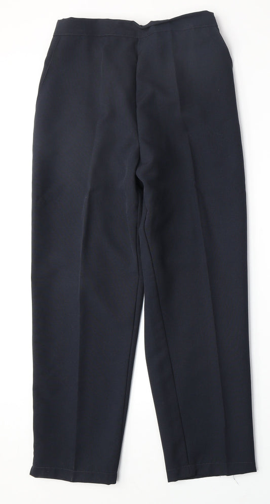 Preworn Womens Blue Polyester Trousers Size S Regular