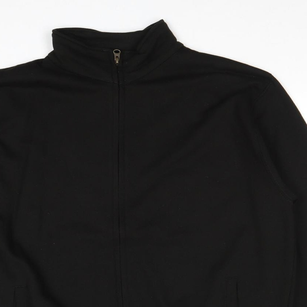 Just Hoods Mens Black Polyester Full Zip Sweatshirt Size L Zip - Pockets