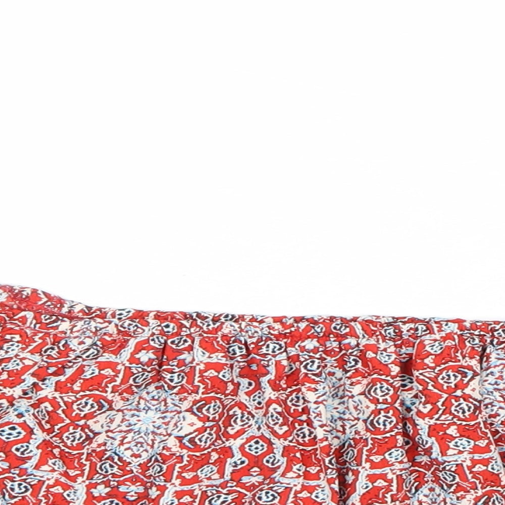 Hollister Womens Red Geometric Polyester Cropped Tank Size XS Off the Shoulder