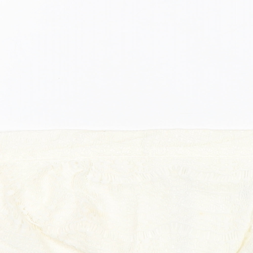 Topshop Womens Ivory Nylon Cropped Tank Size 6 Off the Shoulder