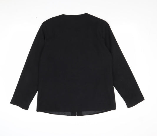 Joella Di Marco Womens Black Jacket Size M Zip - Suede