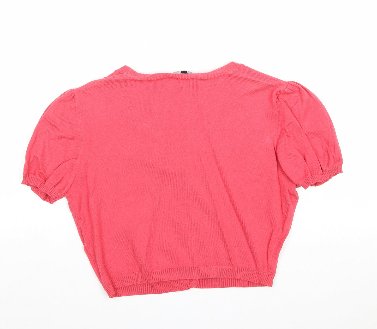 Papaya Womens Pink V-Neck Viscose Cardigan Jumper Size 12