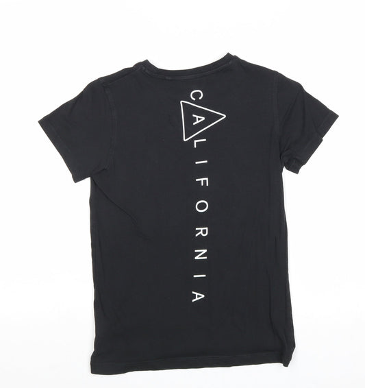 NEXT Boys Black 100% Cotton Basic T-Shirt Size 7 Years Round Neck Pullover - Los Angeles