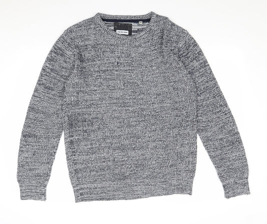 The Idle Man Mens Blue Round Neck Acrylic Pullover Jumper Size M Long Sleeve